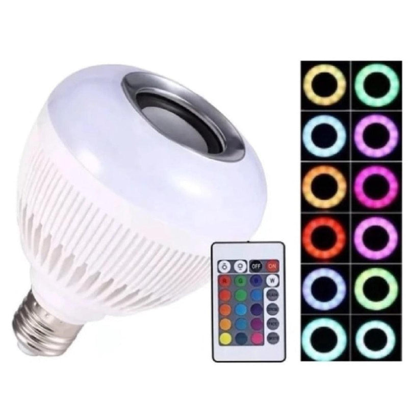 Lampada Bluetooth Com Led Rgb Musica + Controle Remoto - BaratinhosDANET