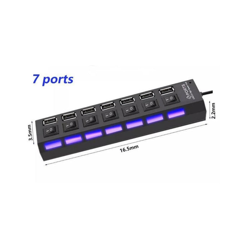 SUPORTE 7 PORTAS USB 2.0 - BaratinhosDANET